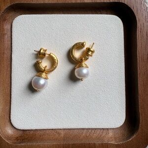 Julie Vos Gold and Pearl Drop Earrings